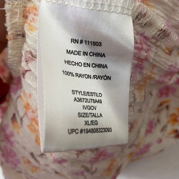 Lily Rose Babydoll Mini Dress XL Off-Shoulder Floral Smocked Cottagecore - Picture 3 of 13